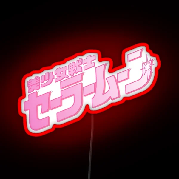 Pink Shojo Moon White RGB Neon Sign