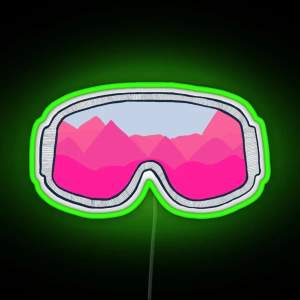 Pink Ski Goggles RGB Neon Sign
