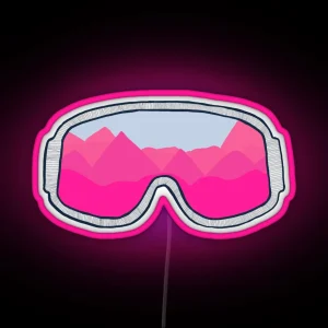 Pink Ski Goggles RGB Neon Sign