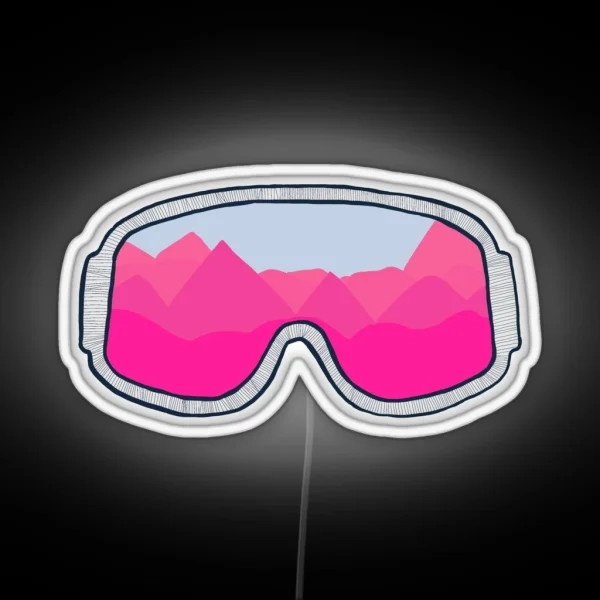 Pink Ski Goggles RGB Neon Sign