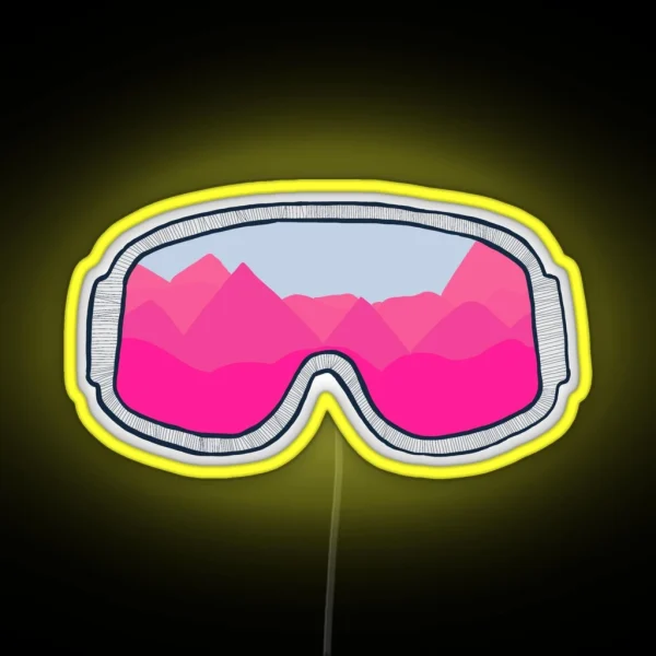 Pink Ski Goggles RGB Neon Sign
