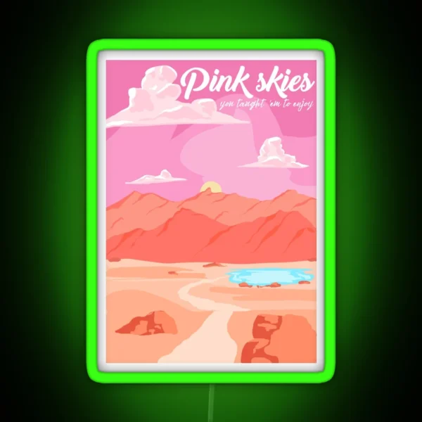 Pink Sky Art Deco RGB Neon Sign