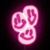 Vibrant Pink Smile LED Light Art Wall Decor with Colorful RGB