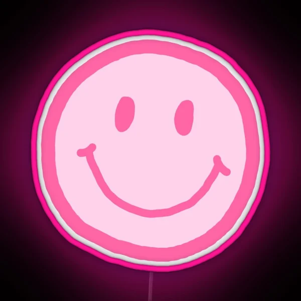 Pink Smiley Face RGB Neon Sign