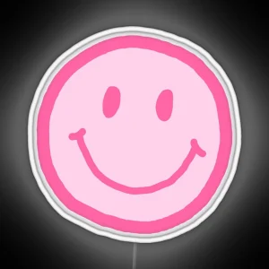 Pink Smiley Face RGB Neon Sign