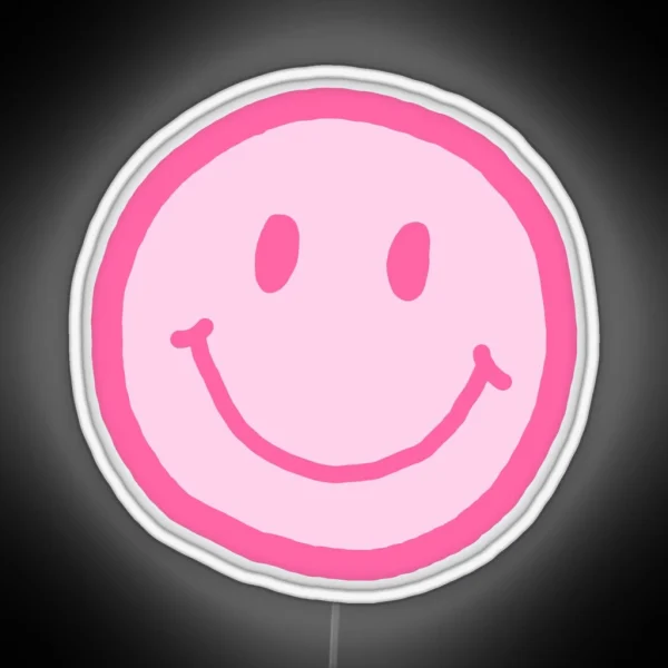 Pink Smiley Face RGB Neon Sign