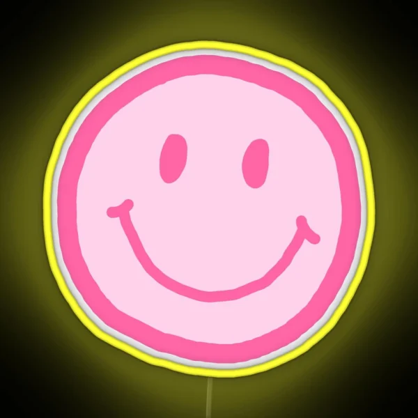 Pink Smiley Face RGB Neon Sign