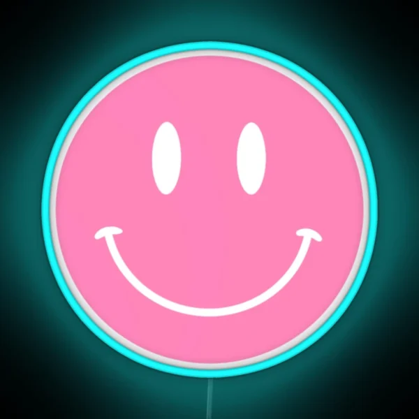 Pink Smiley Face RGB Neon Sign