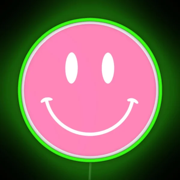 Pink Smiley Face RGB Neon Sign