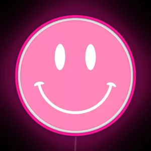 Pink Smiley Face RGB Neon Sign