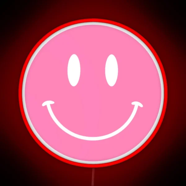 Pink Smiley Face RGB Neon Sign