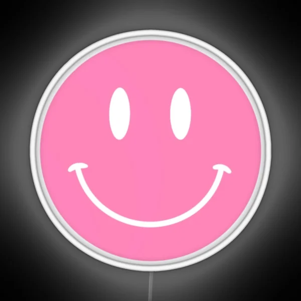 Pink Smiley Face RGB Neon Sign