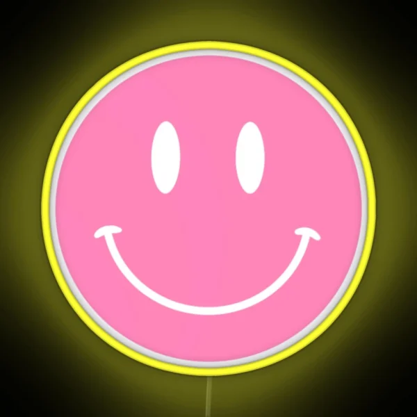 Pink Smiley Face RGB Neon Sign