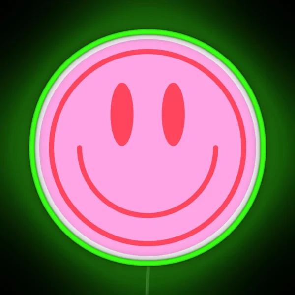 Pink Smiley Face RGB Neon Sign
