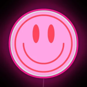 Pink Smiley Face RGB Neon Sign