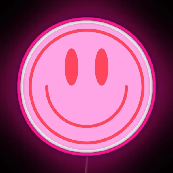 Pink Smiley Face RGB Neon Sign
