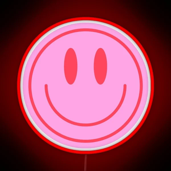Pink Smiley Face RGB Neon Sign