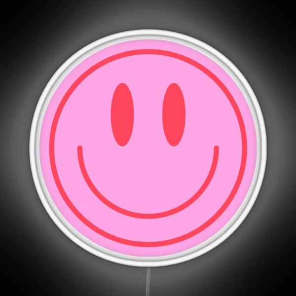 Pink Smiley Face RGB Neon Sign
