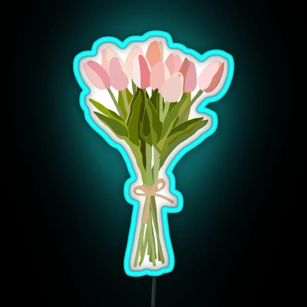 Pink Tulips RGB Neon Sign