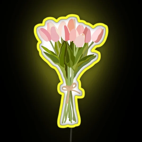Pink Tulips RGB Neon Sign