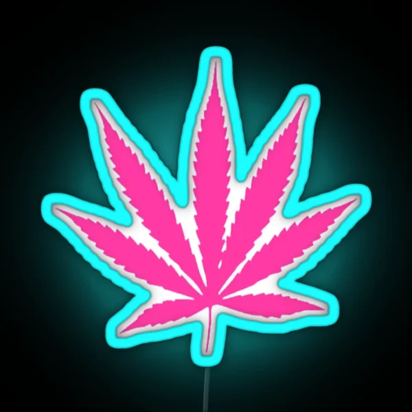 Pink Weed RGB Neon Sign