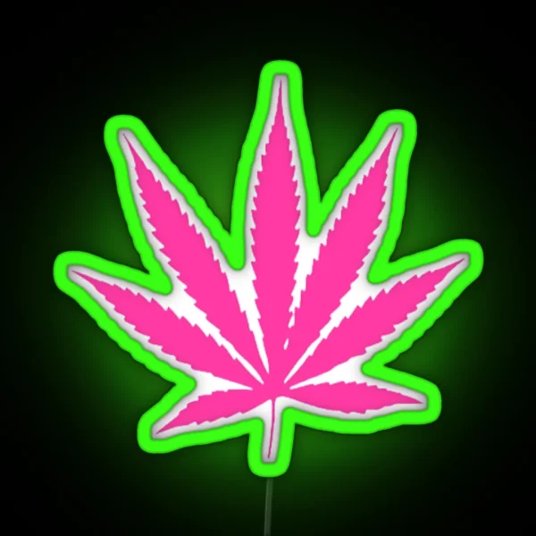 Pink Weed RGB Neon Sign