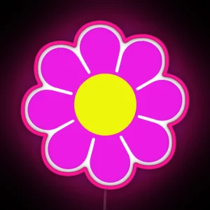 Pink Yellow Hippy Flower Daisy RGB Neon Sign