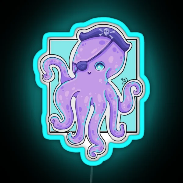 Pirate Octopus RGB Neon Sign