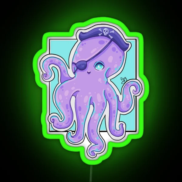 Pirate Octopus RGB Neon Sign