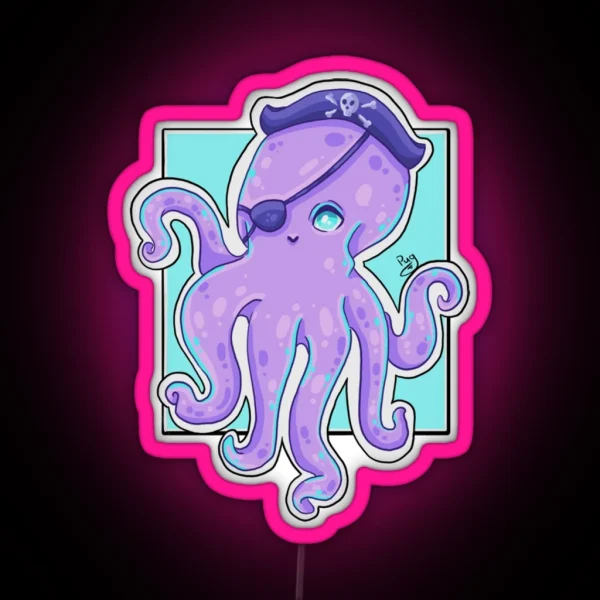 Pirate Octopus RGB Neon Sign