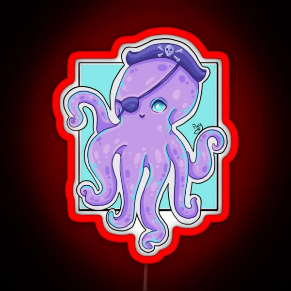 Pirate Octopus RGB Neon Sign