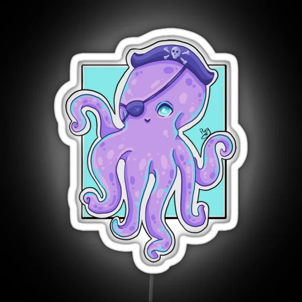 Pirate Octopus RGB Neon Sign