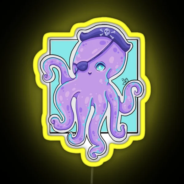 Pirate Octopus RGB Neon Sign