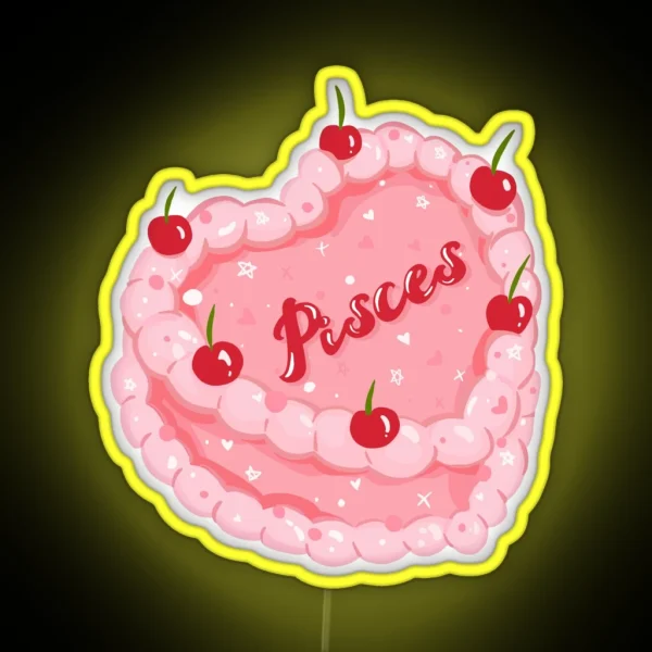 Pisces Cake RGB Neon Sign