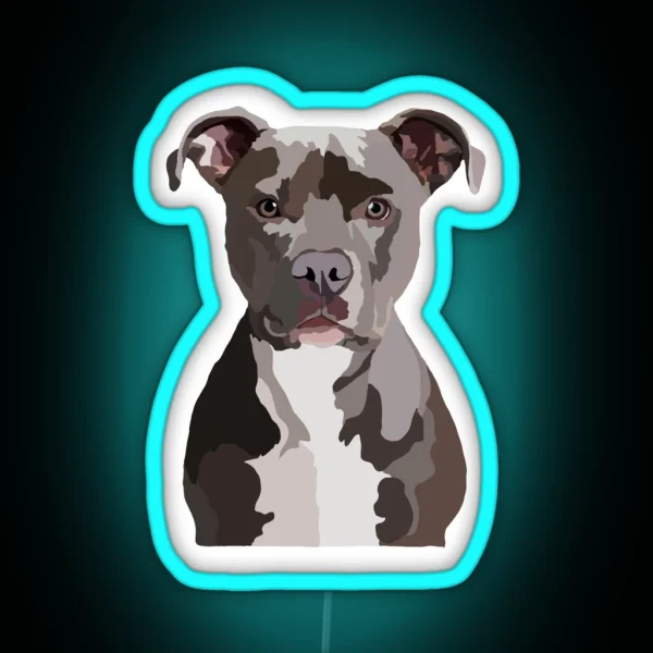 Pit Bull Dog RGB Neon Sign