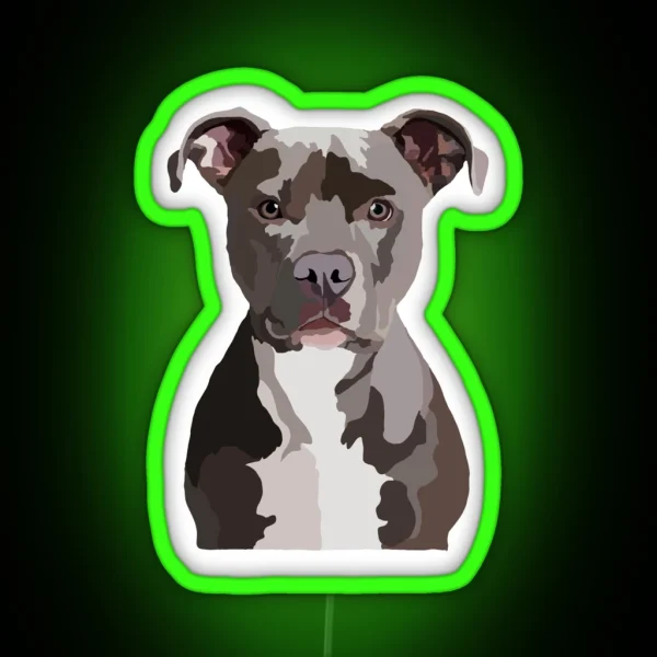 Pit Bull Dog RGB Neon Sign