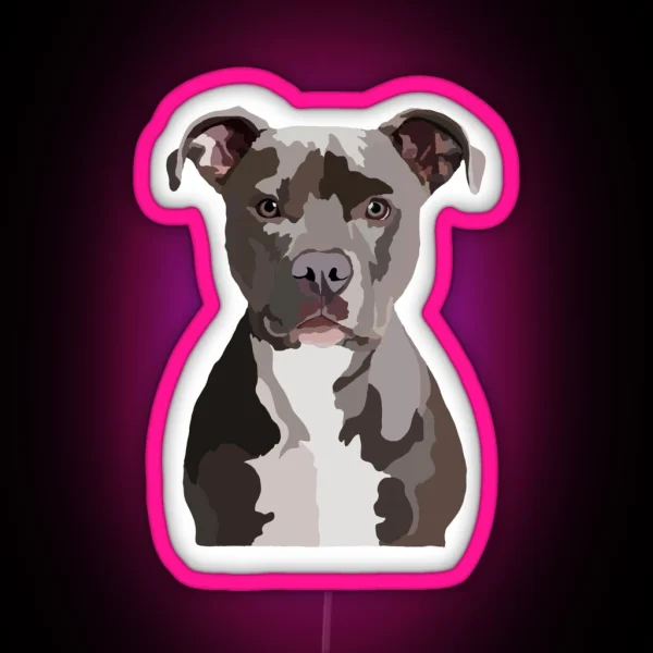 Pit Bull Dog RGB Neon Sign