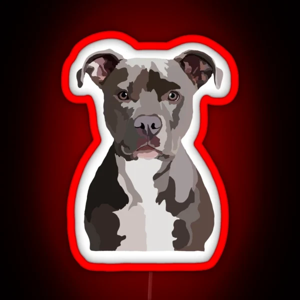 Pit Bull Dog RGB Neon Sign