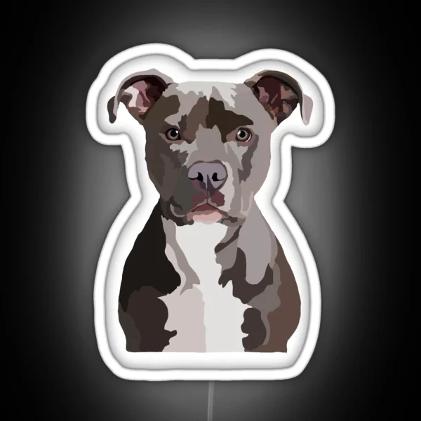 Pit Bull Dog RGB Neon Sign