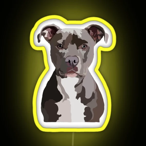 Pit Bull Dog RGB Neon Sign