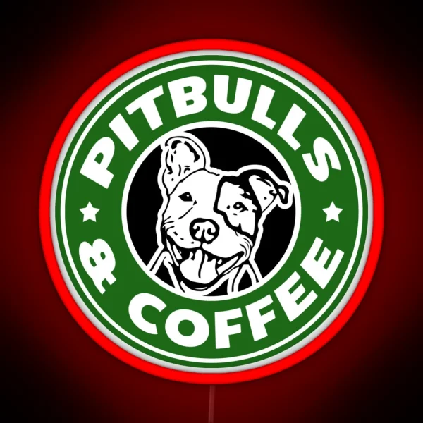 Pitbull And Coffee Funny Parody Saying Led RGB Neon Sign