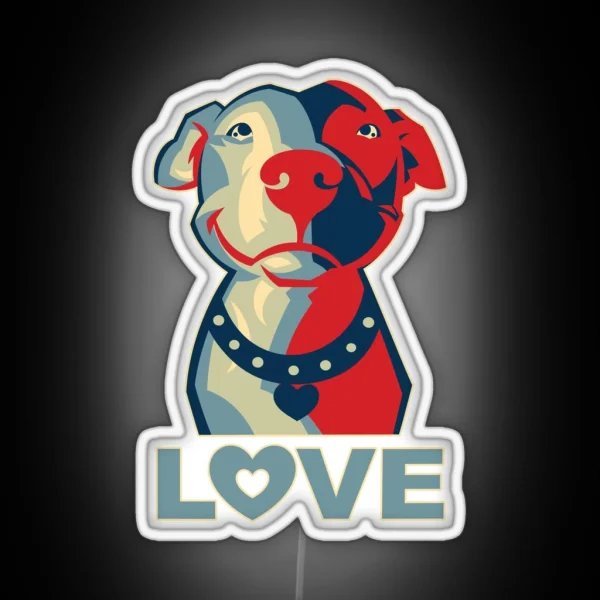 Pitbull LOVE RGB Neon Sign