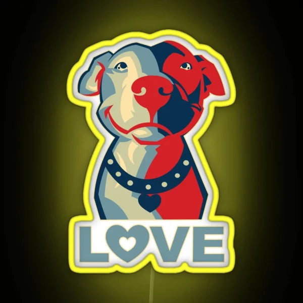 Pitbull LOVE RGB Neon Sign