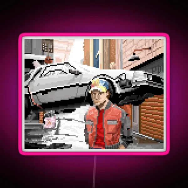 Pixel Art Mcfly RGB Neon Sign