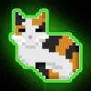 RGB Neon Calico Feline Themed Pixel Art Home Decor Sign
