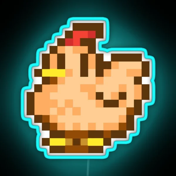 Pixel Chicken RGB Neon Sign