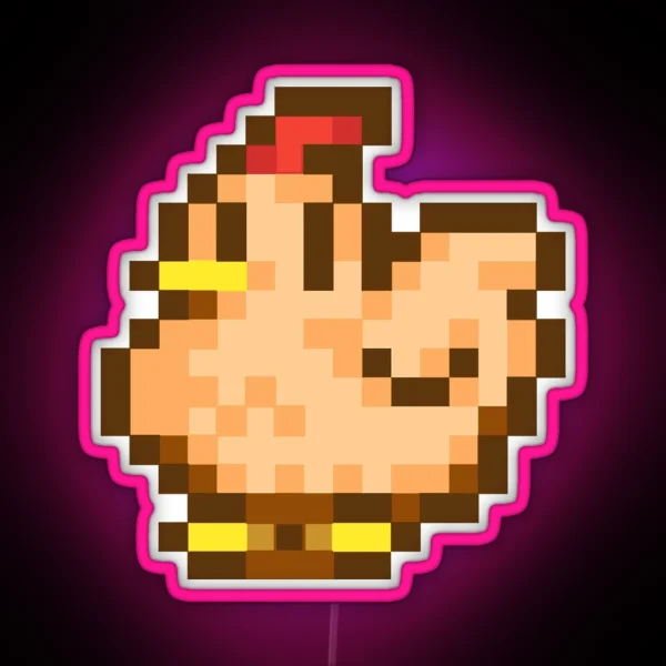 Pixel Chicken RGB Neon Sign