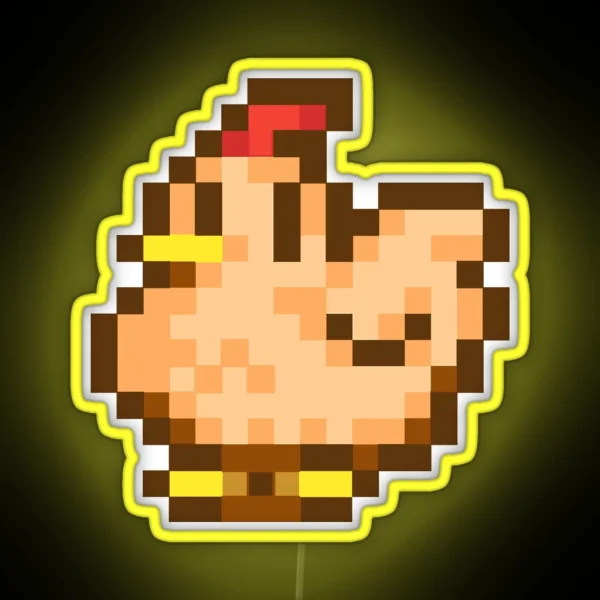 Pixel Chicken RGB Neon Sign