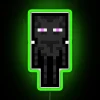 Glowing pixel art inspired Enderman neon sign in RGB colors