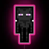 Customizable vibrant pixel art display with colorful enderman design